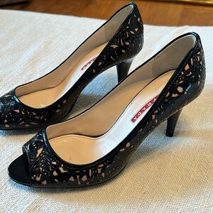 Prada women's peep toe high heels
